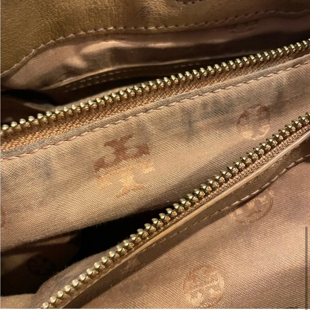 Used Tory Burch Brown Leather Tote Bag - Picture 5 of 9